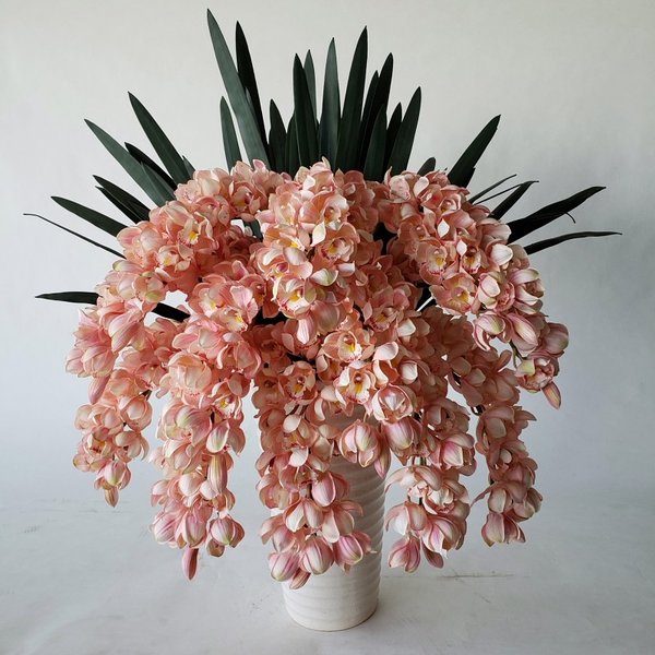 楽天市場】シンビジュームM/白ピンク/3本立 高さ90cm×巾40cm造花 