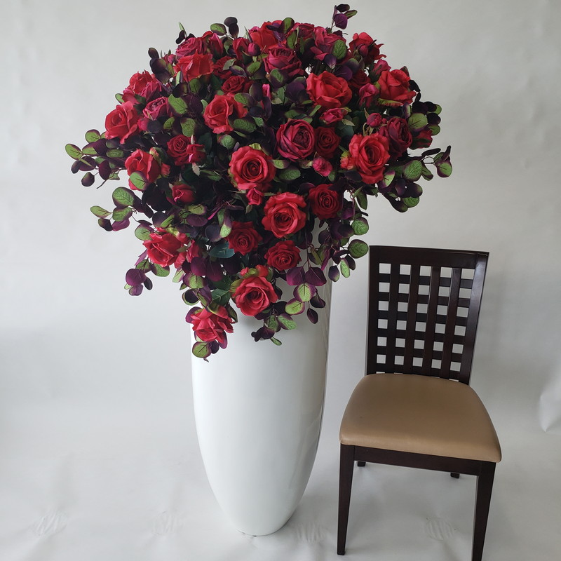 大型取りあわせる造花・赤薔薇MIX・高150×幅80×奥ふかさ65