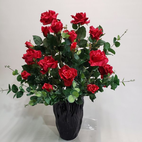 バラ赤アレンジ（造花）AR151(高75&times;幅50（光触媒）｜愛フラワー＆グリーン 店