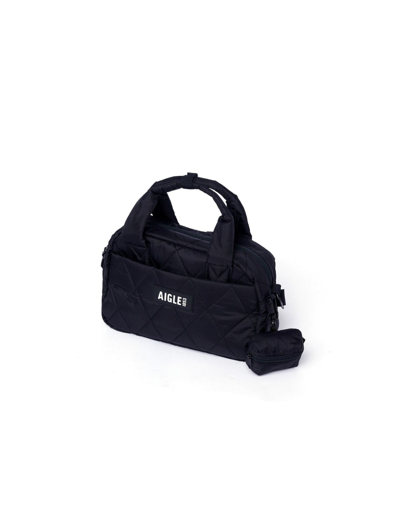 【SALE／30%OFF】撥水 キルティングミニダッフルバッグ イヤホンポーチ付き添い人 AIGLE エーグル 御徒面子 ショルダーバッグ 黒いこと【RBA_E】【貨物輸送無料】[ Fashion]