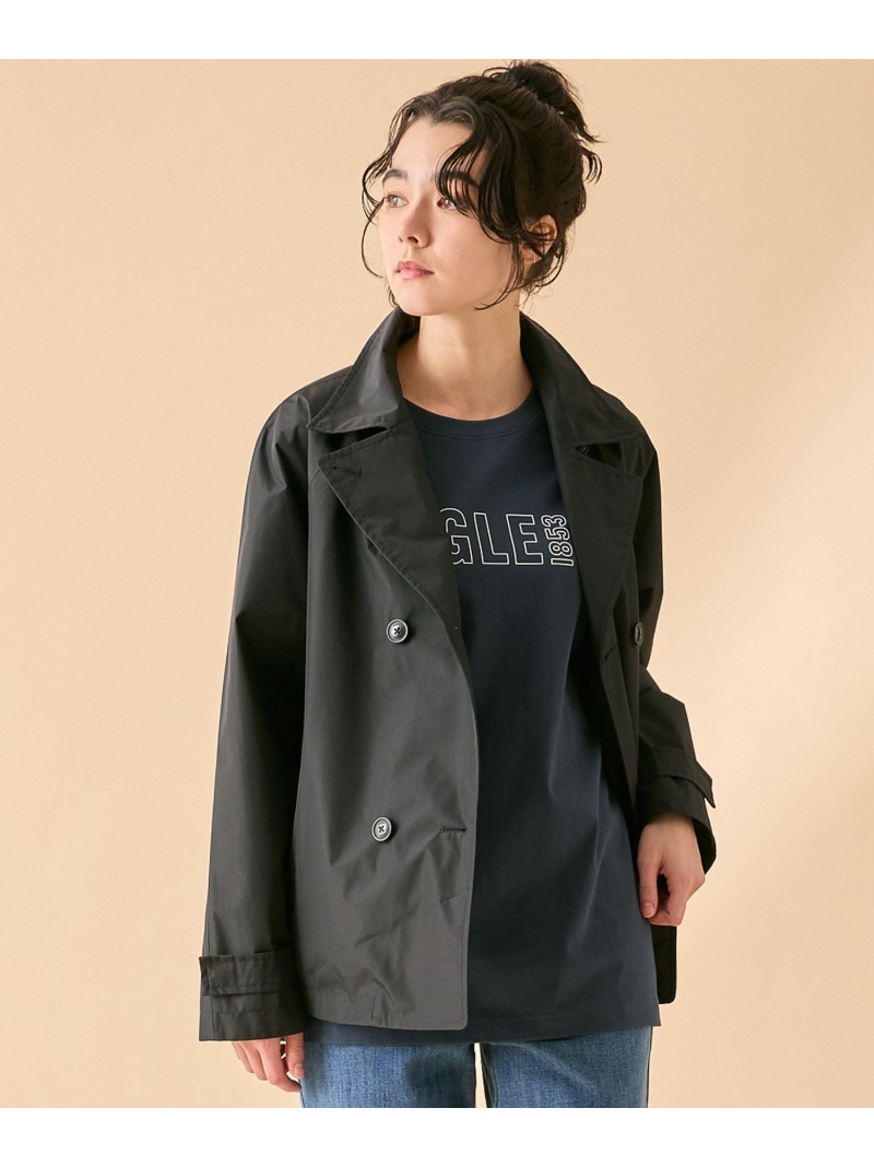 防風 透湿 防水 GORE-TEX ゴアテックス ショートトレンチコート / フード取り外し可 AIGLE エーグル ジャケット・アウター トレンチコート パープル ベージュ ブラウン ブラック【送料無料】[ Fashion]｜AIGLE
