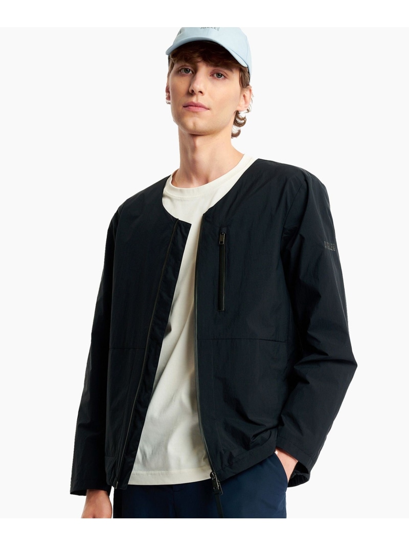 【SALE／40%OFF】撥水 ノーカラージャケット AIGLE エーグル ジャケット・アウター ノーカラージャケット ブラック ベージュ【RBA_E】【送料無料】[ Fashion]｜AIGLE