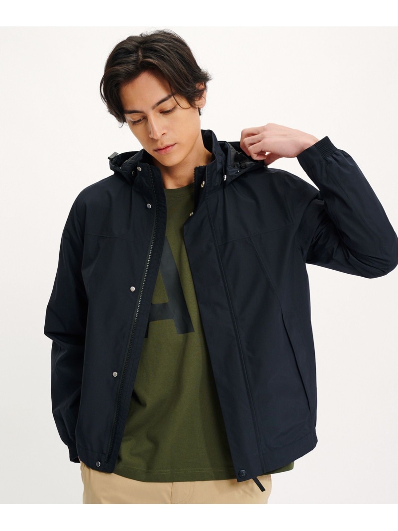 【SALE／50%OFF】GORE-TEX ゴアテックス 防風 透湿 防水 フーデッドジャケット AIGLE エーグル ジャケット・アウター マウンテンパーカー ブルー ブラック【RBA_E】【送料無料】[ Fashion]