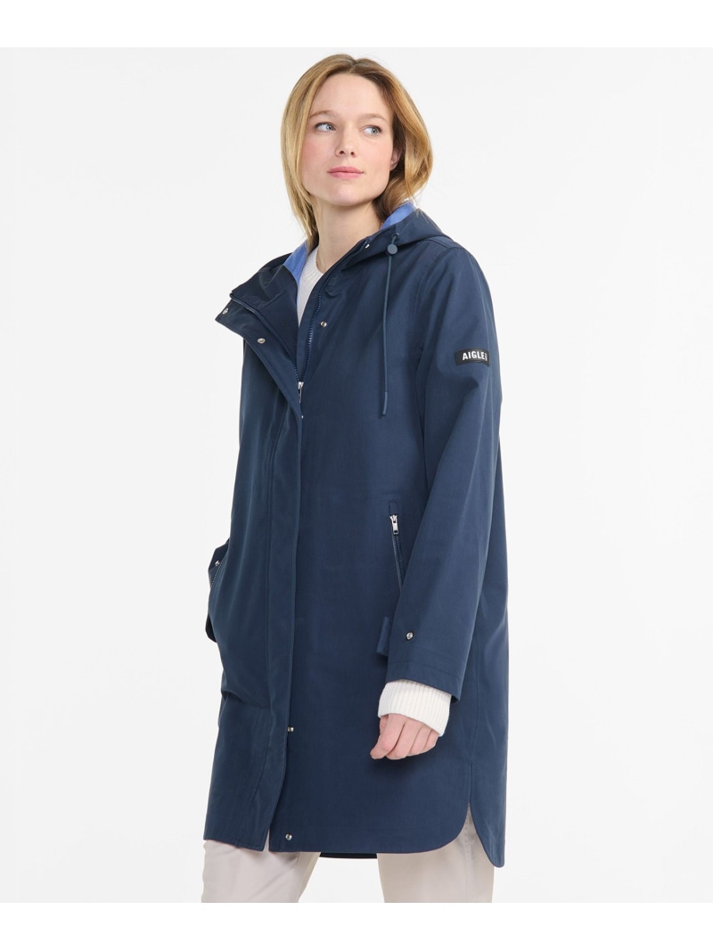 【SALE／30%OFF】MTD 防水 透湿 3レイヤー フーデッドコート AIGLE エーグル ジャケット・アウター マウンテンパーカー ネイビー ブラウン【RBA_E】【送料無料】[ Fashion] 34,034円