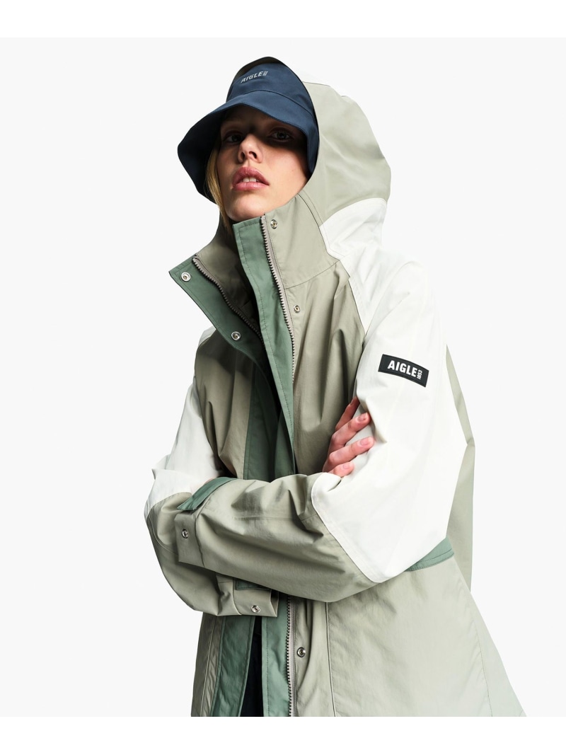 透湿 雨合羽シーム 色つや立ちはだかる ショートフレアジャケット AIGLE エーグル ジャケット・アウター 山岳パーカー【貨物輸送無料】[ Fashion]