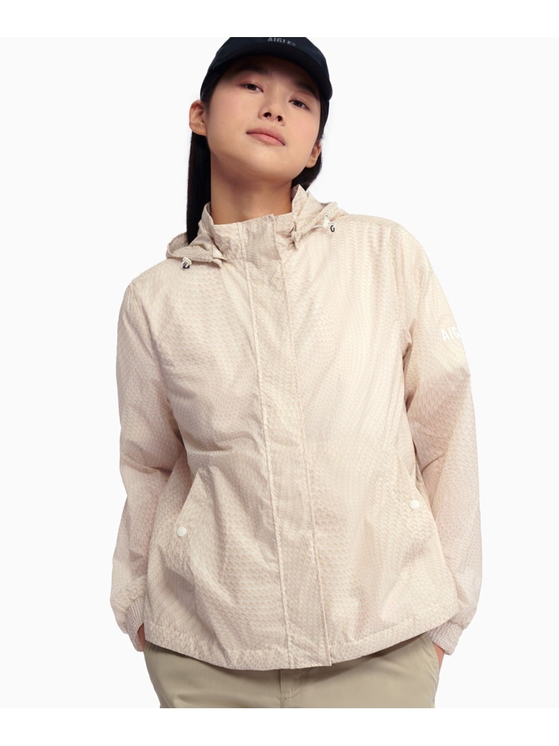 【SALE／30%OFF】軽さ 撥水 パッカブルプリントジップアップナイロンジャケット AIGLE エーグル ジャケット・アウター ナイロン上衣 白いこと 赤いこと【RBA_E】【貨物輸送無料】[ Fashion]