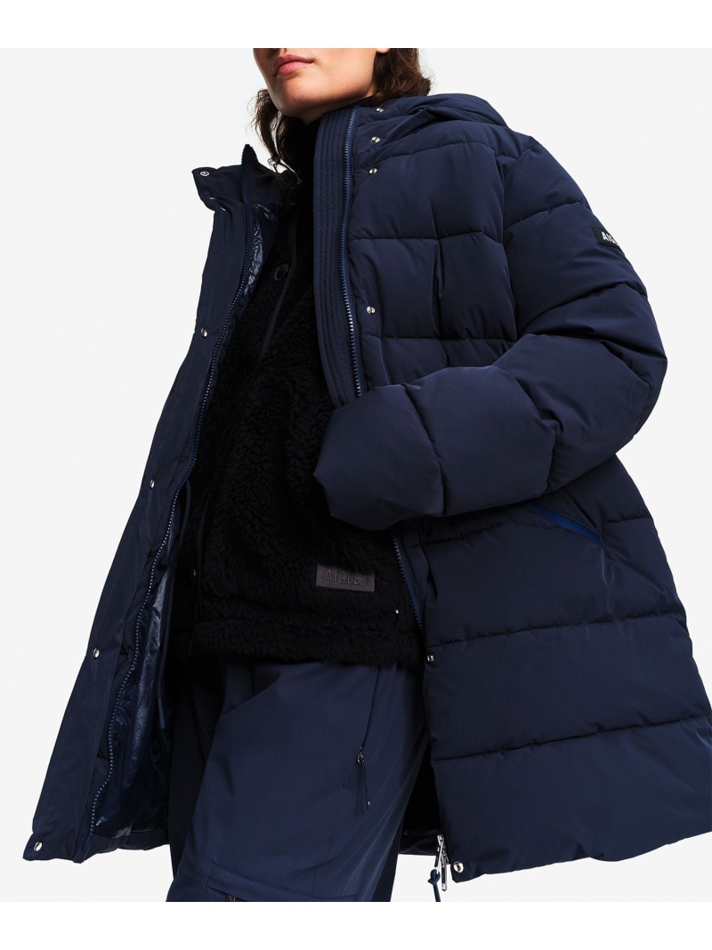 【SALE／30%OFF】撥水 インサレーション ミドルパフコート 上衣 AIGLE エーグル ジャケット・アウター ダウンジャケット・ダウンベスト 米国海軍 白いこと【RBA_E】【貨物輸送無料】[ Fashion]