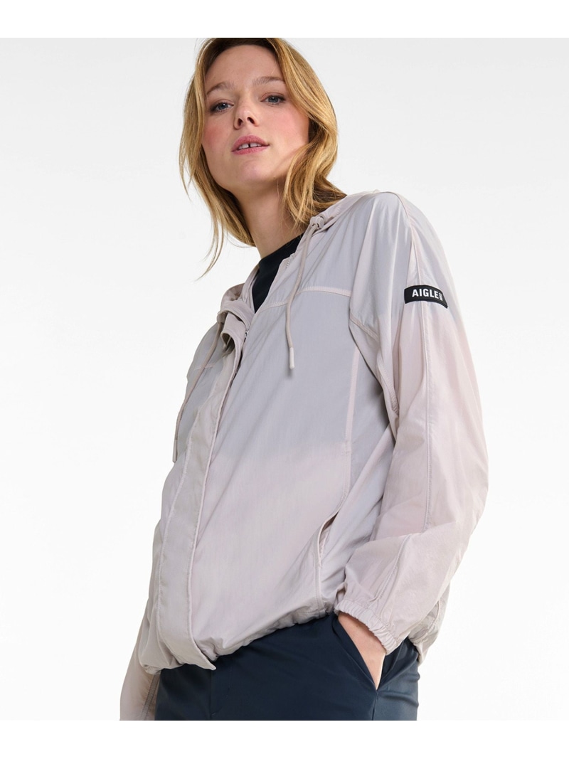 【SALE／30%OFF】軽量 撥水 UVカット パッカブルナイロンジャケット AIGLE エーグル ジャケット・アウター ナイロンジャケット パープル ホワイト【RBA_E】【送料無料】[ Fashion]｜AIGLE