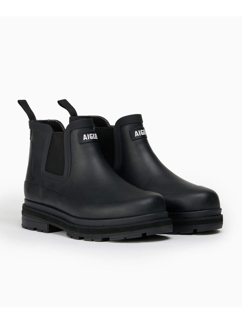 【SALE／40%OFF】雨合羽 厚底 ソフトレイン 毛革 サイドゴアラバーブーツ / ウィンターブーツ AIGLE エーグル シューズ・靴 レインシューズ・ブーツ 黒いこと 緑であること【RBA_E】【貨物輸送無料】[ Fashion] レディース靴-レインシューズ・長靴-ブーツ・長靴