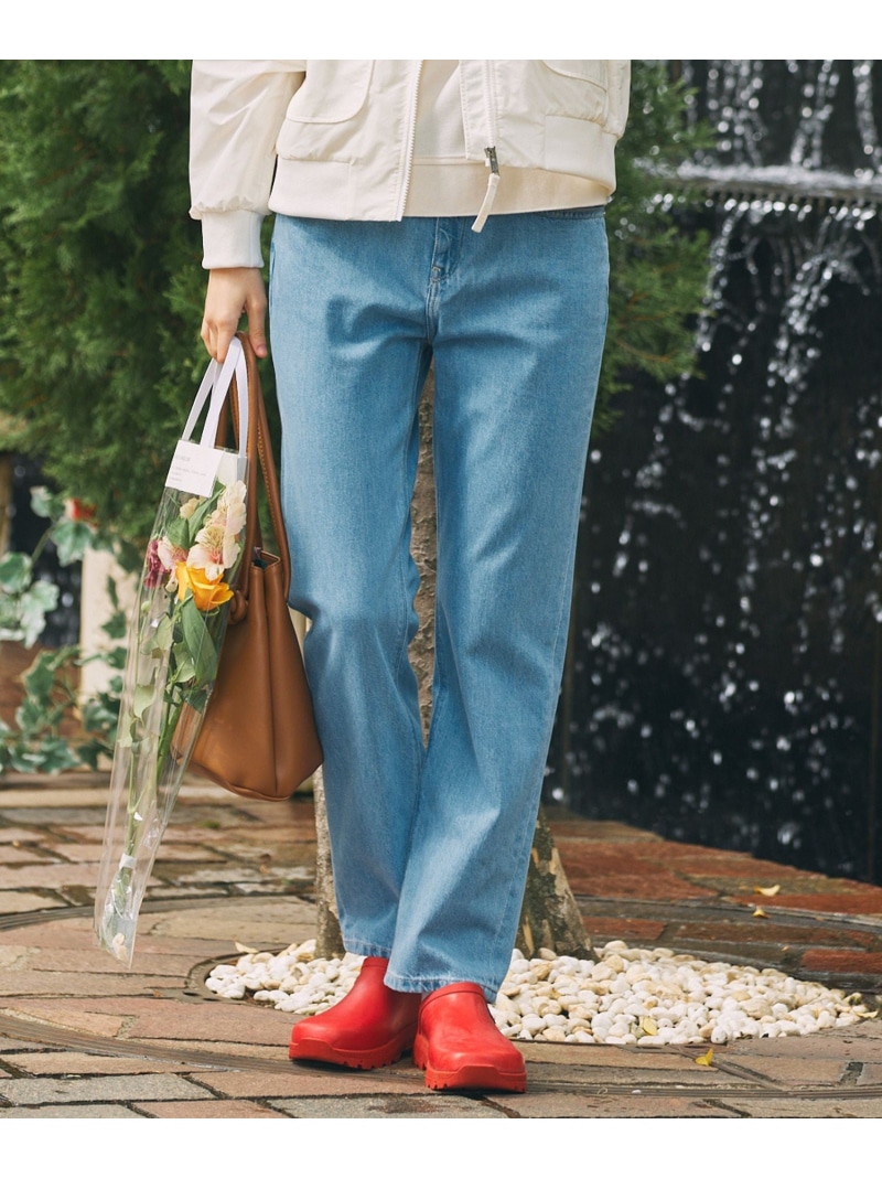 【SALE／50%OFF】オーガニックコットン ストレートデニムパンツ AIGLE エーグル ズボン下 デニム・ジーンズズボン下 青碧【RBA_E】【貨物輸送無料】[ Fashion]