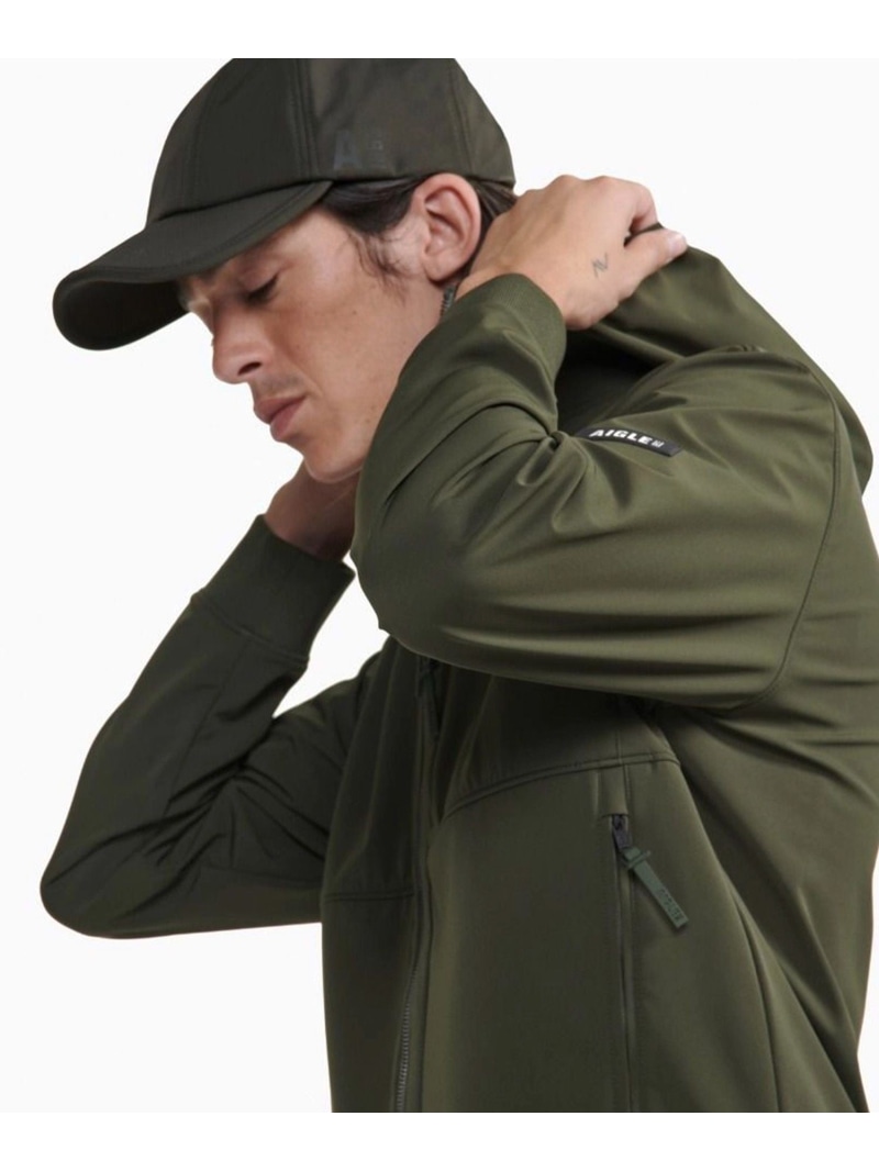 【SALE／40%OFF】撥水 ホンブルグ帽外殻 伸ばすこと フリースジップアップパーカー AIGLE エーグル ジャケット・アウター ナイロン上衣 緑であること 黒いこと【RBA_E】【貨物輸送無料】[ Fashion]
