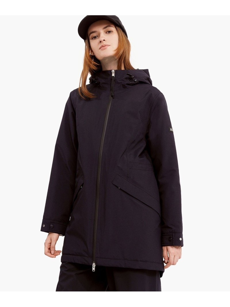 【透かしロゴ】エーグル AIGLE ステンカラーコート ブラック 無地 ♪ 透かしロゴ】エーグル AIGLE ステンカラーコート ブラック 無地 ♪