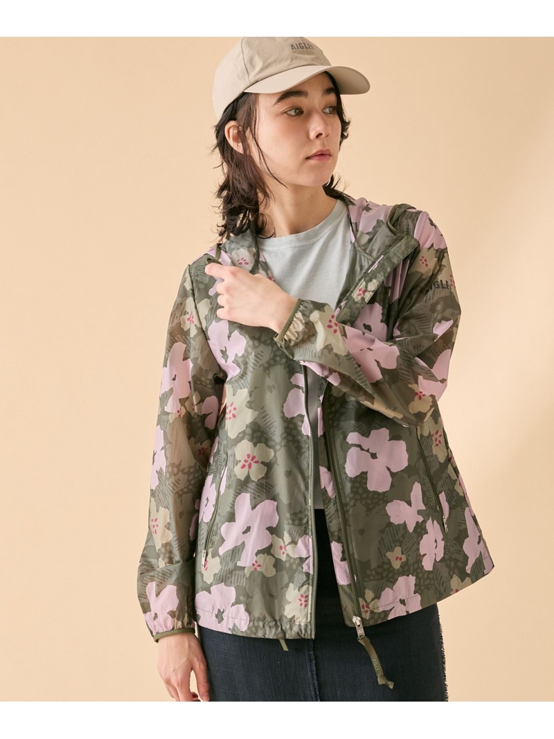 【SALE／30%OFF】UVカット 撥水 プリントフーデッドジャケット RP AIGLE エーグル ジャケット・アウター ナイロンジャケット【RBA_E】【送料無料】[ Fashion]