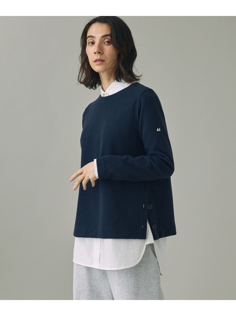 【SALE／30%OFF】サイドスリットボタン クルーネックフリースプルオーバー AIGLE エーグル トップス スウェット・トレーナー ネイビー ホワイト【RBA_E】【送料無料】[ Fashion]