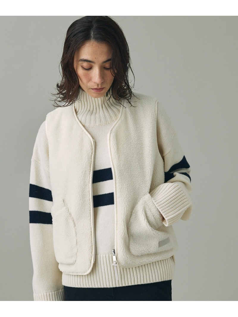 【SALE／20%OFF】Repreve中綿インサレーション リバーシブルキルティングボアベスト AIGLE エーグル ジャケット・アウター ダウンジャケット・ダウンベスト ネイビー ホワイト ベージュ【RBA_E】【送料無料】[ Fashion]