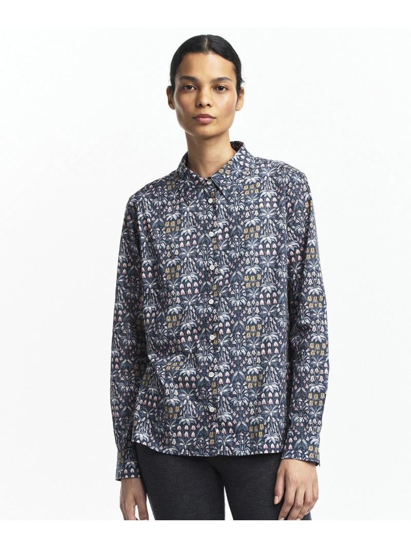 【SALE／30%OFF】【LIBERTY】 ロングスリーブシャツ AIGLE エーグル トップス シャツ・ブラウス ネイビー【RBA_E】【送料無料】[ Fashion]
