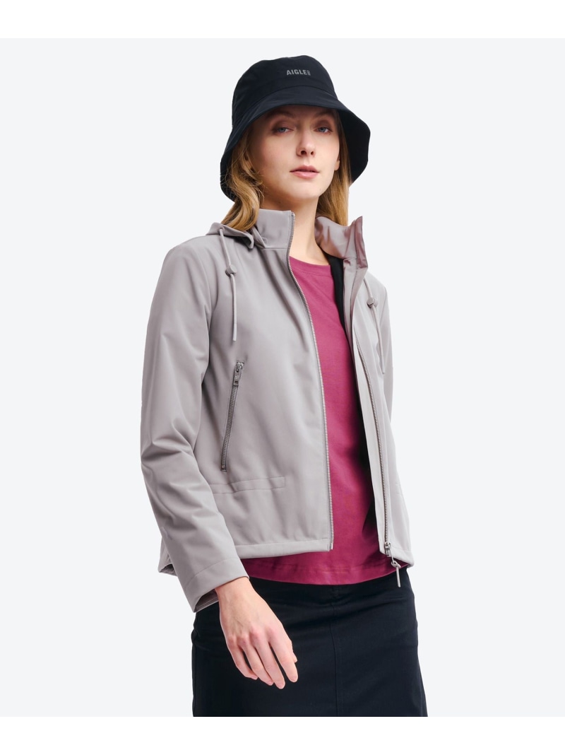 【SALE／30%OFF】ホンブルグ帽貝殼 伸ばすこと 撥水 通気性 3レイヤージャケット AIGLE エーグル ジャケット・アウター 山岳パーカー 薄墨色 黒いこと【RBA_E】【貨物輸送無料】[ Fashion]
