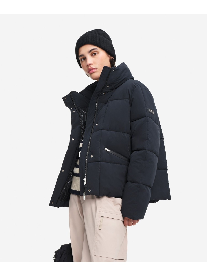 【SALE／40%OFF】撥水 ショート キルティングパファージャケット AIGLE エーグル ジャケット・アウター ダウンジャケット・ダウンベスト ブラック【RBA_E】【送料無料】[ Fashion]