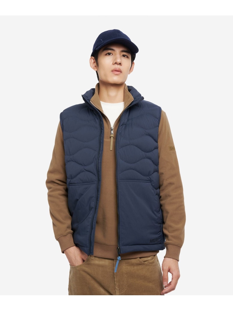 【SALE／30%OFF】撥水 キルティング ジップアップダウンベスト AIGLE エーグル ジャケット・アウター ダウンジャケット・ダウンベスト ネイビー レッド ベージュ【RBA_E】【送料無料】[ Fashion] 17,787円