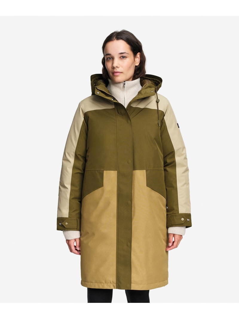 【SALE／30%OFF】GORE-TEX ゴアテックス 防水 防風 透湿 PRIMALOFT プリマロフト中綿 カラーブロックダウンコート AIGLE エーグル ジャケット・アウター ダウンジャケット・ダウンベスト カーキグリーン【RBA_E】【送料無料】[ Fashion]