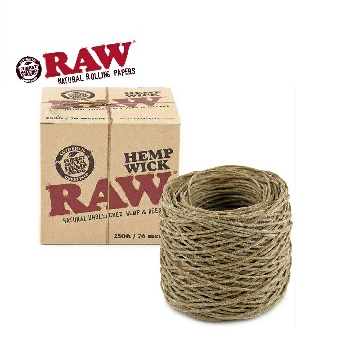 RAW HEMP WICK BUNDLE - ロウ ヘンプウィック バンドル (76m/250ft)  タバコ用 手巻きタバコ 巻紙 ジョイントペーパー【天然素材100%の着火剤】