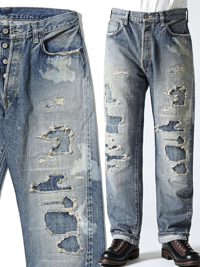 SUGAR CANE シュガーケーン 1947 MODEL 14.25oz. DENIM REMAKE AGED MODEL (REGULAR STRAIGHT) ONE-WASH Lot. SC41947SR SUGAR_CANE(シュガーケーン)Made in Japan/ SIZE w28~w38 STANDARD JEANS【2024AW】|藍着堂aikidou Organic Blue Jeans