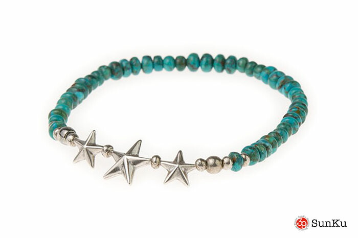 Sanku-39  Star Beads Bracelet Turquoise Beads / SK-139TUQ MADE.IN.JAPAN