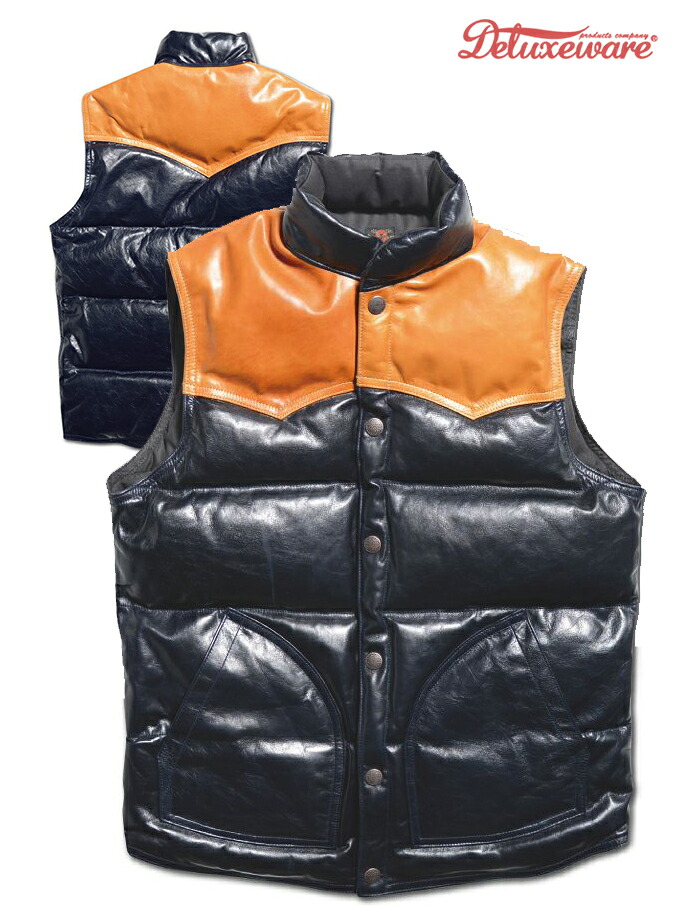DELUXE WARE（デラックスウェア）HORSE DOWN VEST / D-24/ Col/NAVY / Made.In.Japan｜藍着堂aikidou Organic Blue Jeans