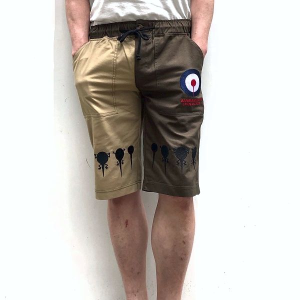 肌触りがいい 参丸一 サンマルイチ ハーフパンツ 粋でかわいい和柄 半パン 蛙 カエル エヴォリューション ターゲットマーク おたまじゃくし 粋でかわいい和柄 ショートパンツ 半パン 蛙 カエル Spt Mix Olive 送料無料 雪駄 メンズ と相性 サマーギフト