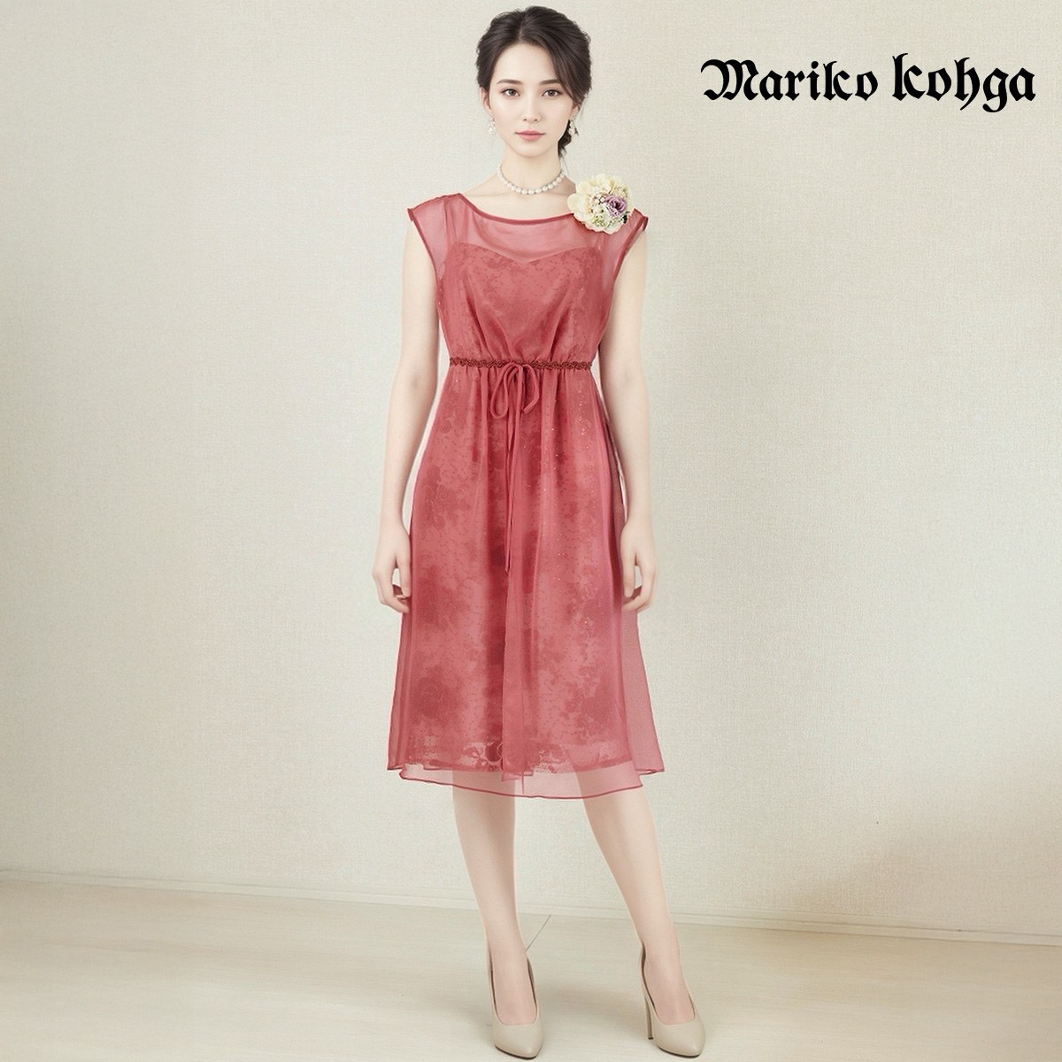 【中古】【 MARIKO KOHGA / 桜んぼうサクラ色 】 東京ソワール マリココウガ 儀式用 レディース フォーマル 礼服 衣装 卒式 華燭の典 フォーマルワンピース レディースフォーマル レディース 衣装 40・11 号 セットアップ 入園式 卒園式 冠婚葬祭 授業時間催し物