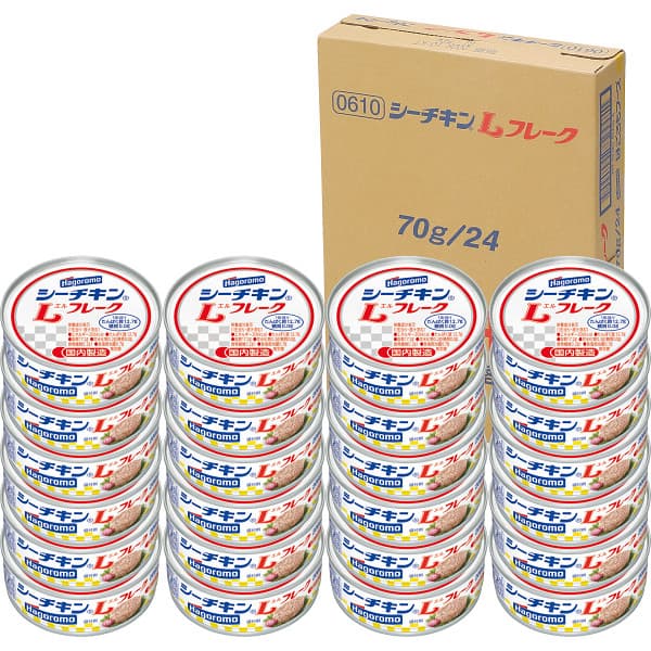 送料無料 送料込※沖縄・離島除く はごろも シーチキンLフレーク70g(24缶) 610 ご自宅用 のし包装メッセージカード不可品 防災グッズ 備蓄 食料 保存食 防災 食品 避難食 非常食 災害 グッズ 粗品 販促品 景品 ノベルティ