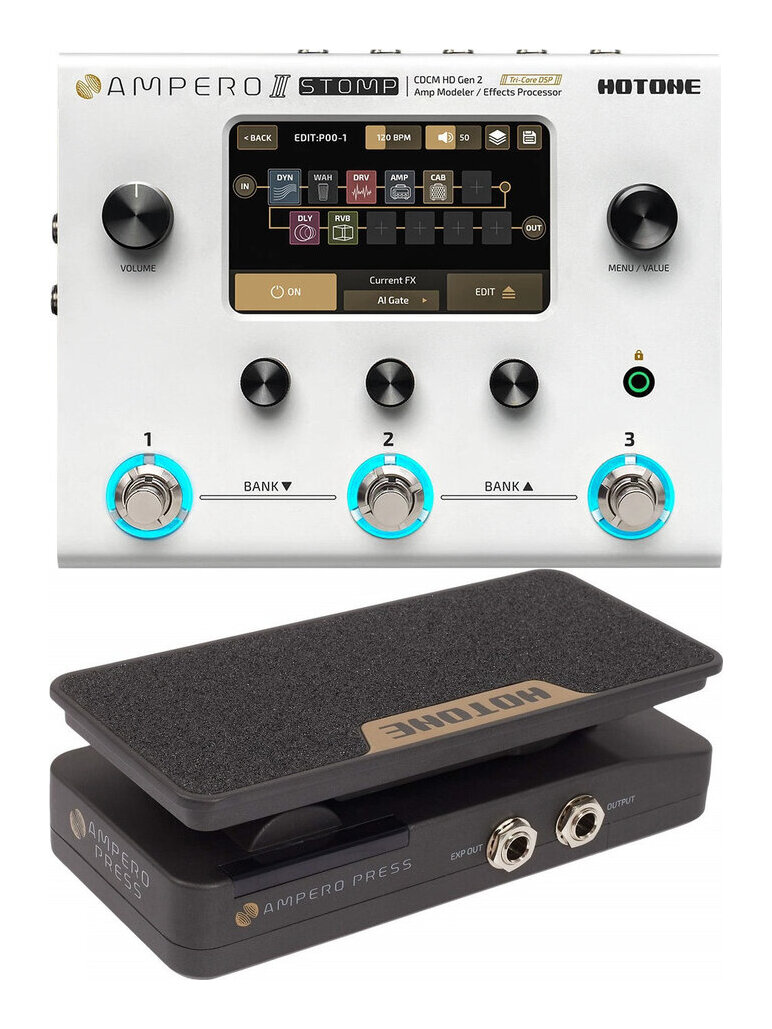 【送料込】HOTONE AMPERO II STOMP + Ampero Press アンプ・モデラー / マルチ・エフェクター/エクスプレッションペダル付