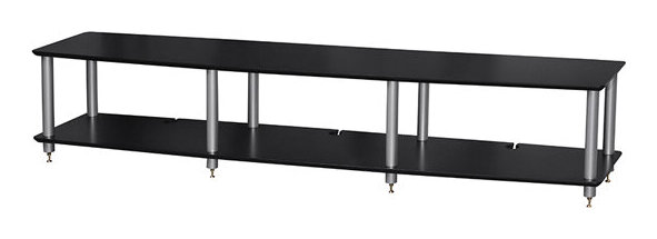 【貨物輸送込】Sound Magic AV200BS 黒いこと棚板/しろがね色突っ支い棒 Design Edition オーディオ仕合わせ【通貨価値取り替えっこ不可】