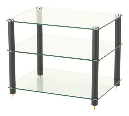 【送料込】Sound Magic XT03GB ガラス棚板/ブラック支柱 防弾ガラス Laminated glass オーディオラック【代金引換不可】
