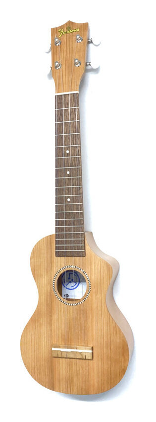 【送料込】Famous FLS-11GC/ギグバッグ付 アメリカンチェリー ボディ ソプラノ ロングネック ウクレレ｜愛曲楽器バーゲンセンター