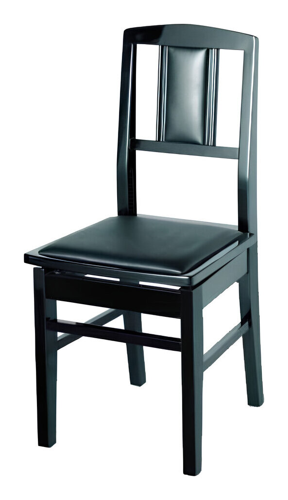 ITOMASA NO.5黒 エンジ座面 背もたれ付 ピアノ椅子 トムソン椅子