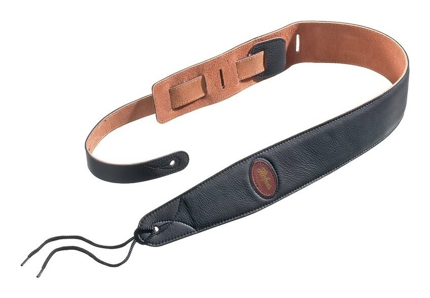 【送料込】Hofner H65/72-BK ヘフナー プレミアム レザー ストラップ Padded Leather Strap Black【ポイント5倍】｜愛曲楽器バーゲンセンター