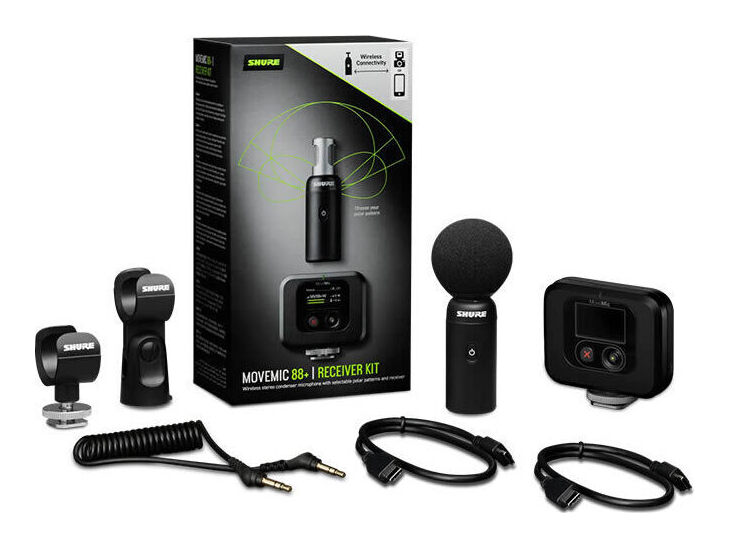 【送料込】SHURE MV88+W-KIT-J-Z6 ワイヤレス ステレオ コンデンサー マイクロホン 受信機付セット MOVEMIC 88+