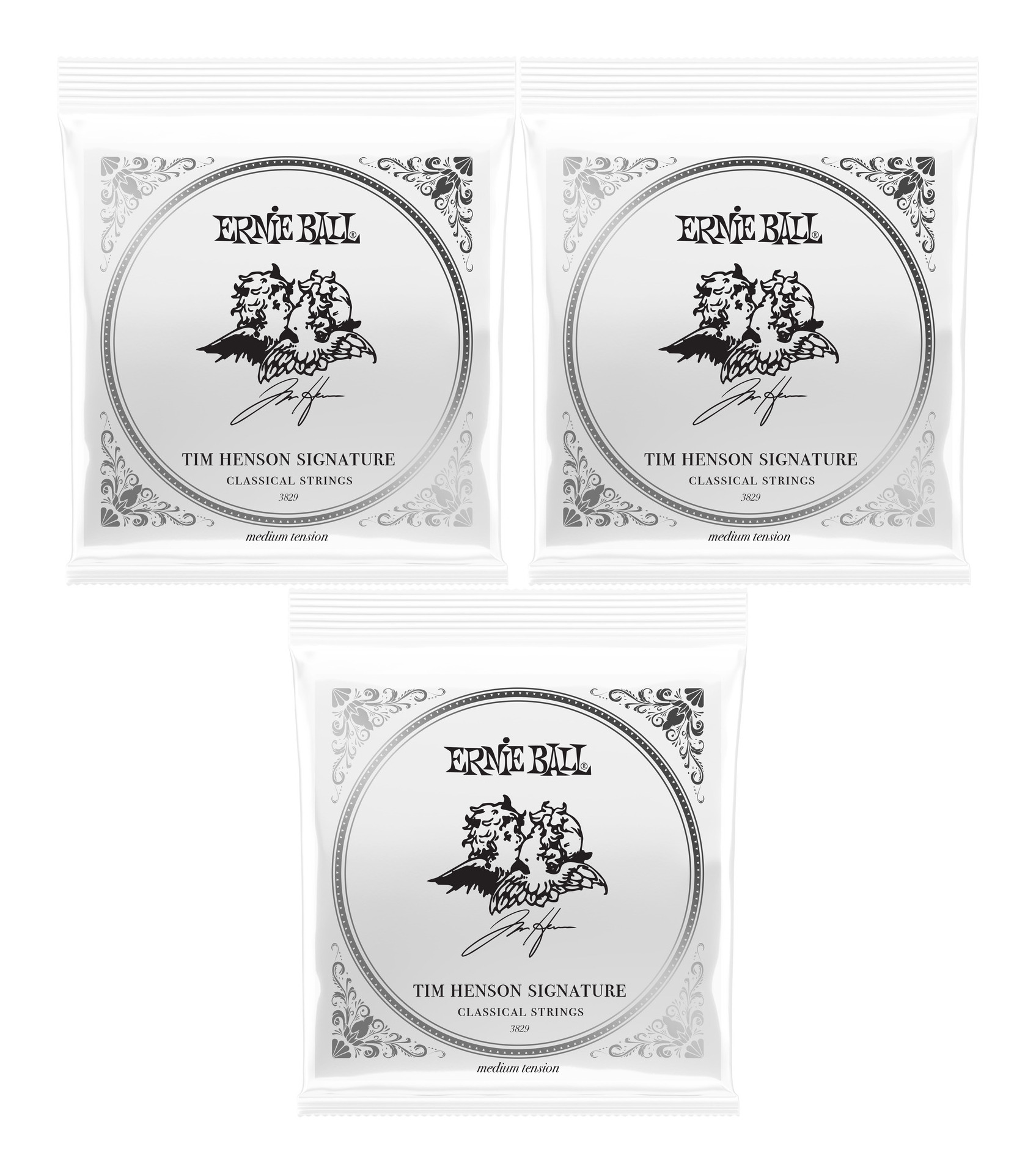 【メール便・送料無料・代引不可】ERNIE BALL 3829/3セット ミディアムテンション Tim Henson ティム ヘンソン Polyphia ポリフィア シグネチャー クラシックギター弦