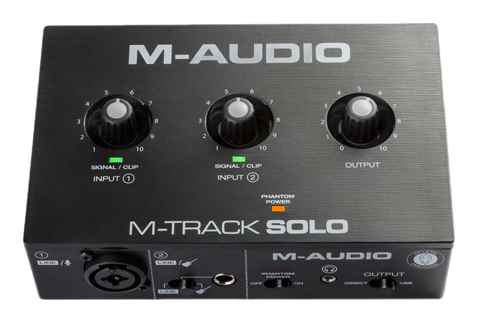 【送料込】M-Audio M-Track Solo コンボ入力 ファンタム電源搭載 48-KHz 2チャンネル USBオーディオインターフェース