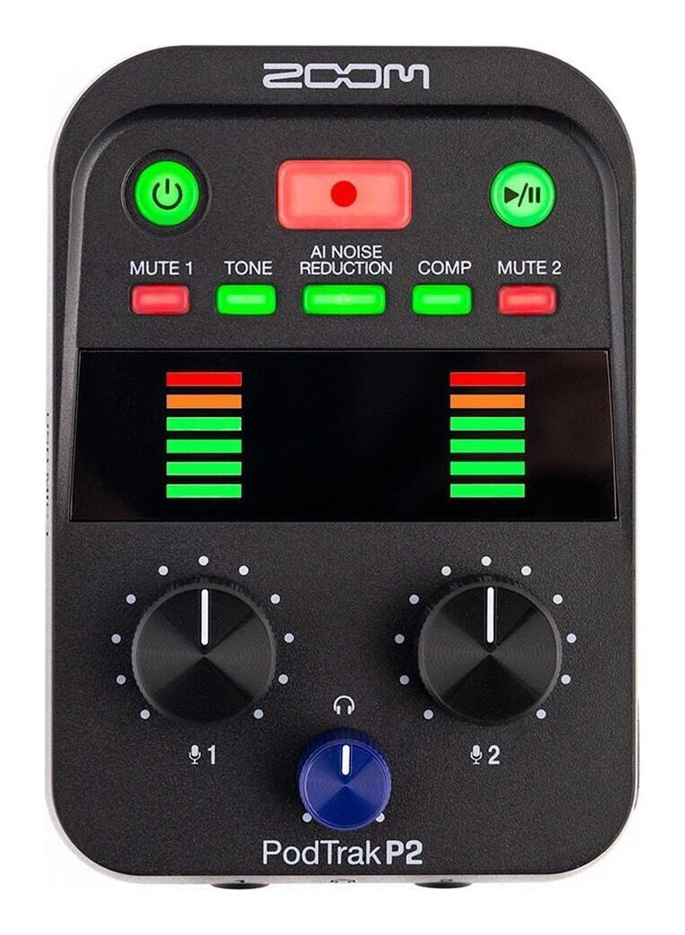 【送料込】ZOOM PodTrak P2 AIノイズリダクション搭載 USBマイク用ポッドキャストレコーダー【ポイント2倍】 10,772円
