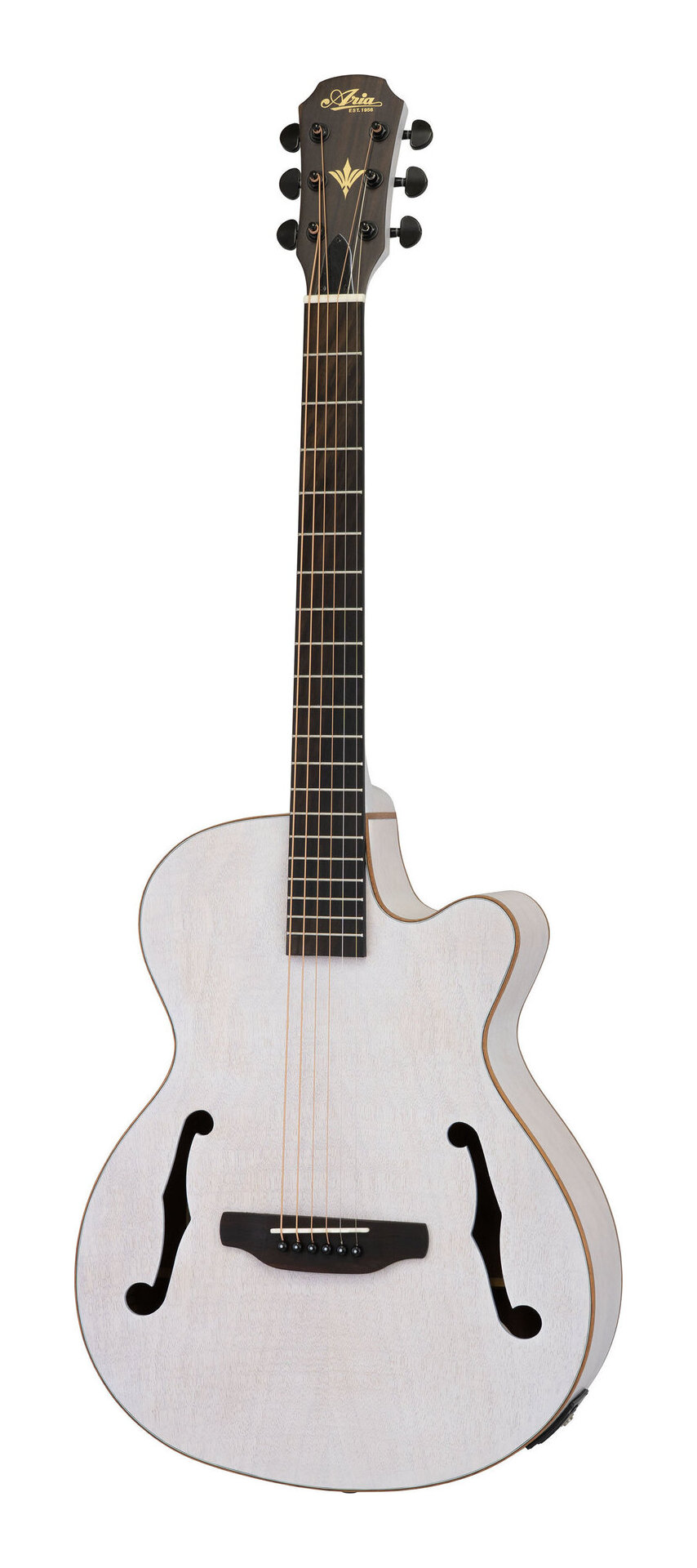 【送料込】ARIA FET-F2 STWH(Stained White) エレクトリック・アコースティック ギター エレアコ/ケース付