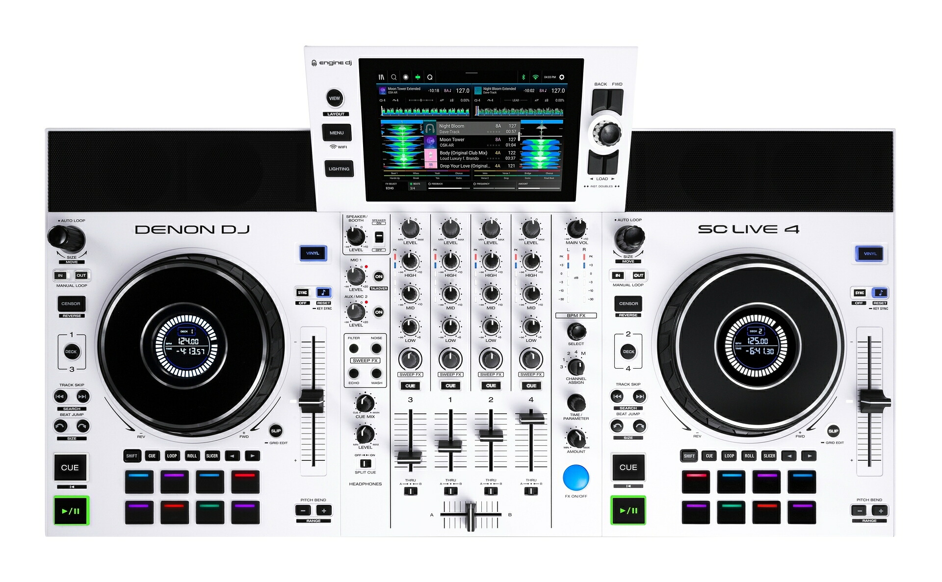 【送料込】Denon DJ SC LIVE 4 WHITE オールインワン型 スタンドアローン DJコントローラー