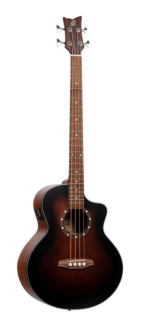 【送料込】ORTEGA D7CE-BFT-4 Bourbon burst ピックアップ搭載 アコースティック ベース DEEP SERIES/独占販売商品/ギグバッグ付