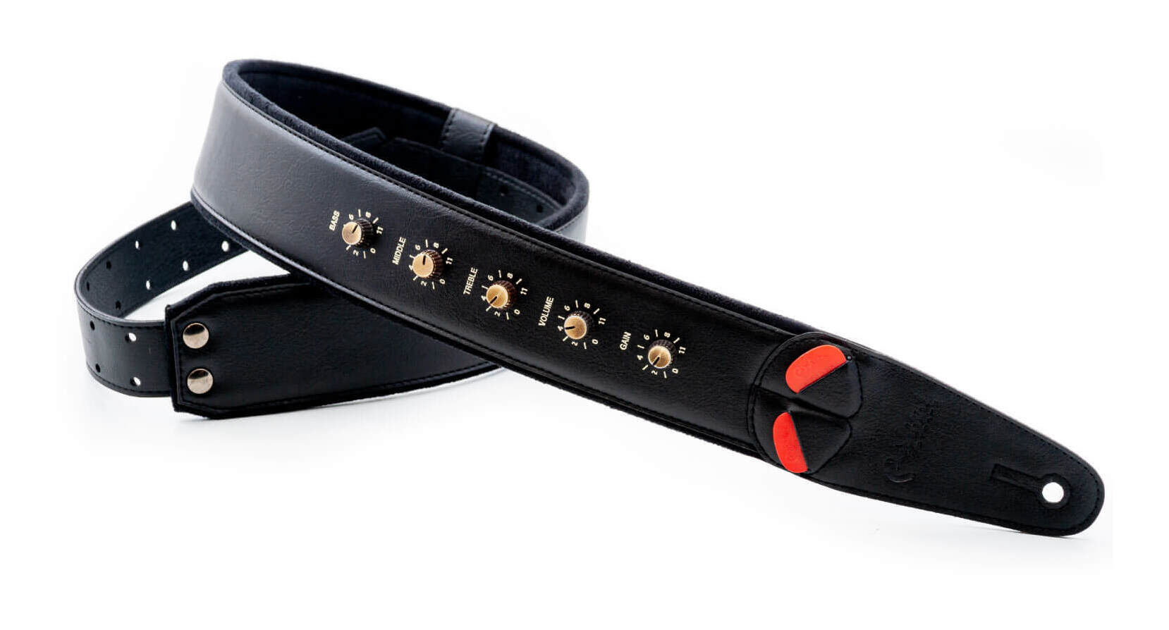 【送料込】RightOn! STRAPS SPINAL TAP Black ギター ベース ストラップ【ポイント5倍】|愛曲楽器バーゲンセンター