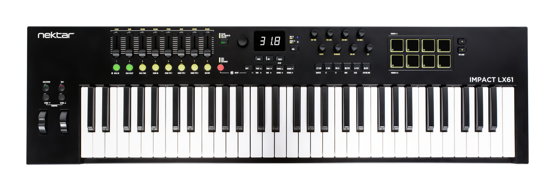 【送料込】Nektar Impact LX61 mk3 ネクター 61鍵盤 USB MIDIキーボード / コントローラー【ポイント5倍】