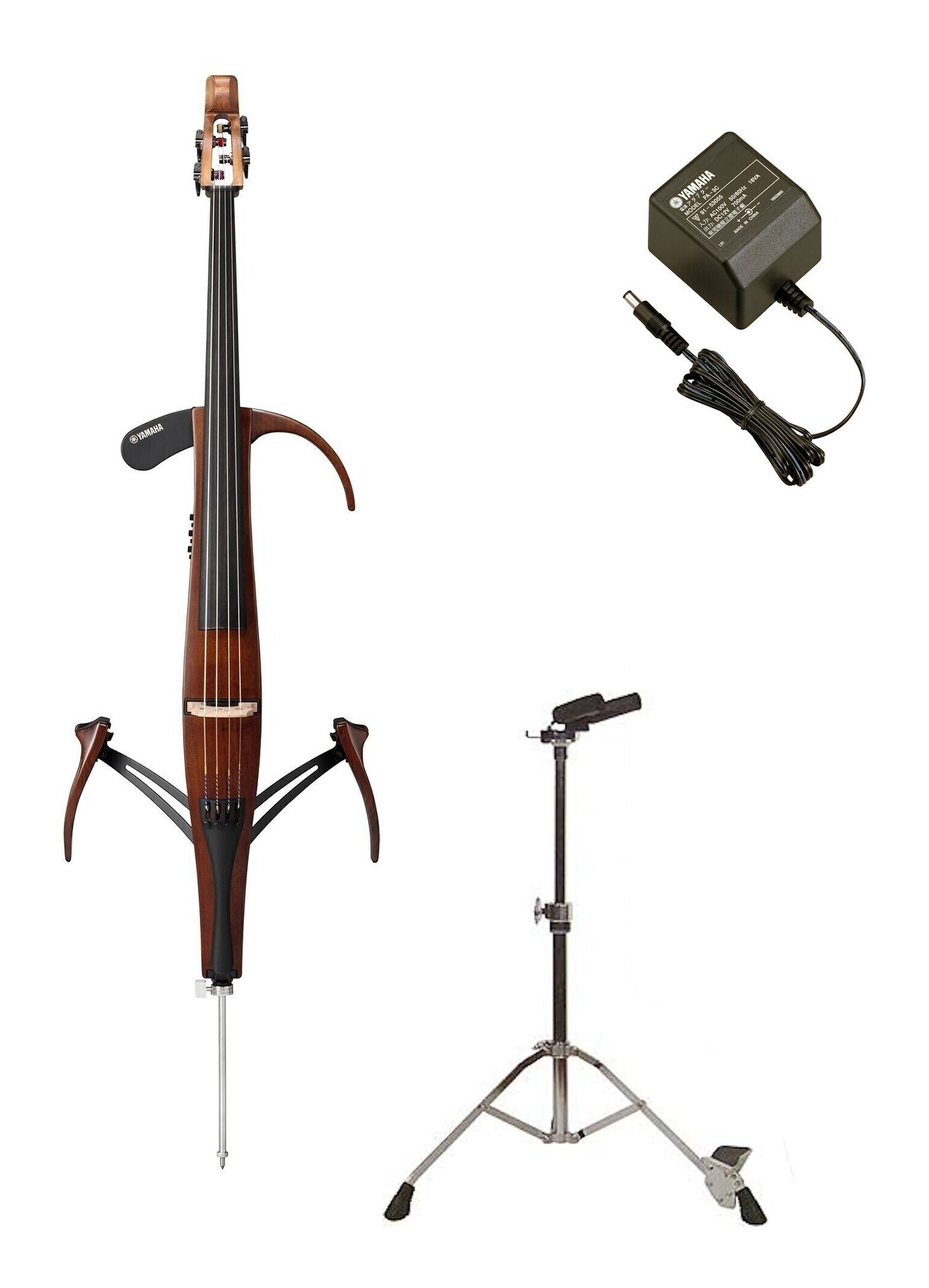 【送料込】YAMAHA SVC300C/電源アダプター+スタンド/PA-3C+BST1付 アンティークダークブラウン サイレントチェロ【代金引換不可】