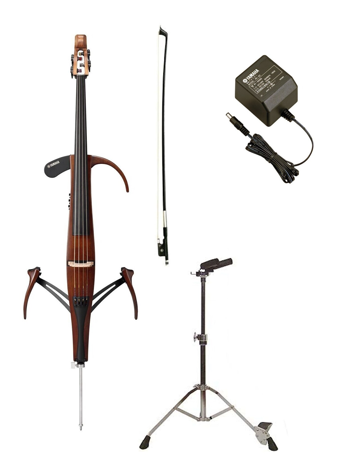 【送料込】YAMAHA SVC300C/電源アダプター+スタンド+弓/PA-3C+BST1+CBB301付 アンティークダークブラウン サイレントチェロ【代金引換不可】|愛曲楽器バーゲンセンター