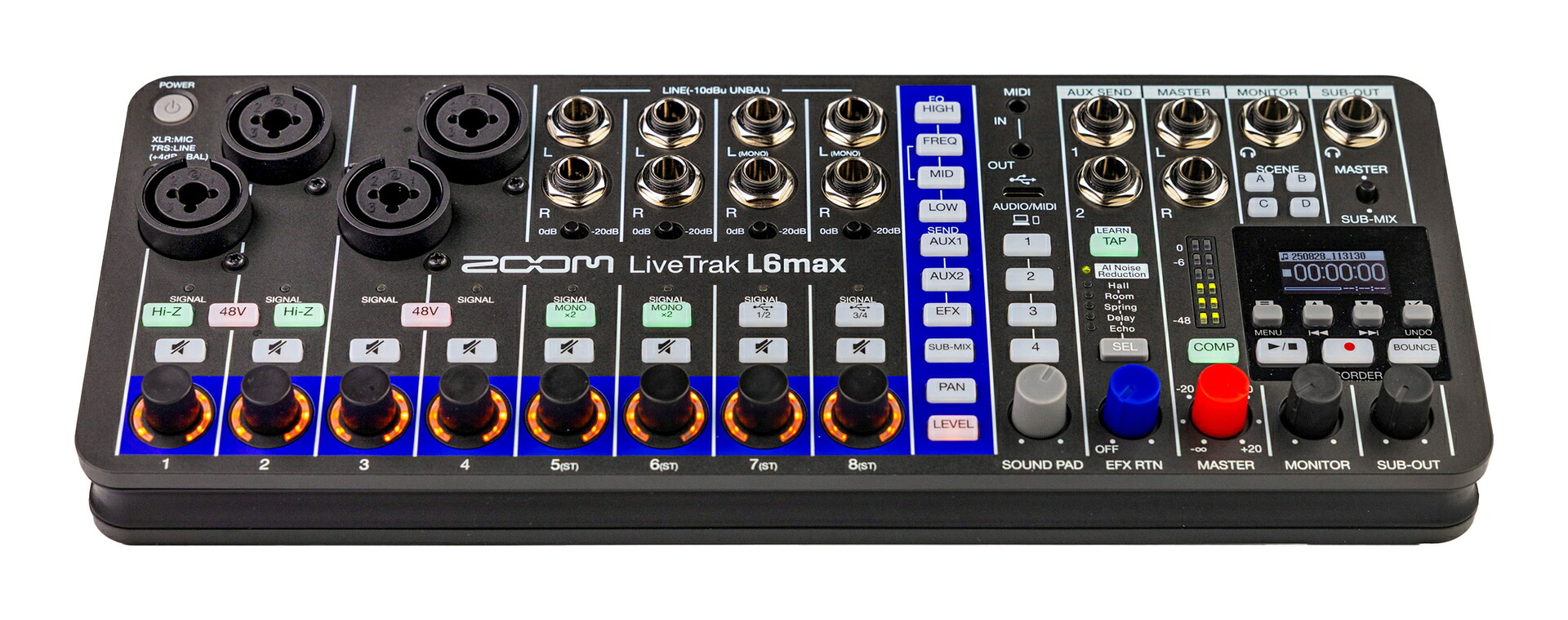 【送料込】ZOOM LiveTrak L6max ライブ、ストリーミング、ポッドキャストのための極小12chミキサー&レコーダー【ポイント3倍】
