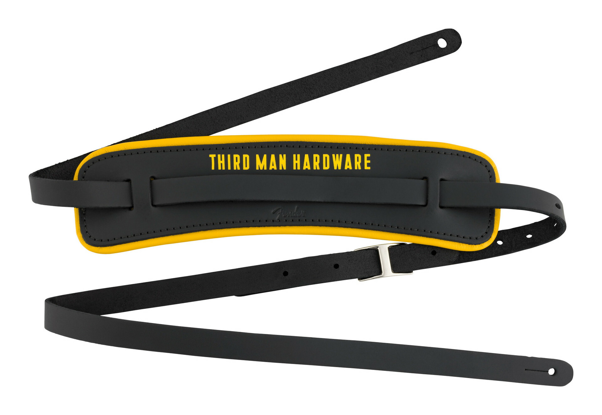 【送料込】Fender x Third Man Hardware Leather Strap Black/Yellow フェンダー レザーストラップ【ポイント5倍】